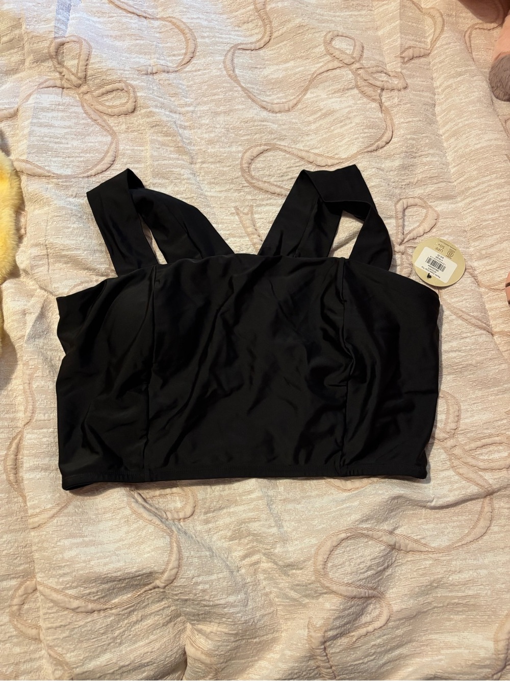 DownEast Black Wide-Strap Bikini Top